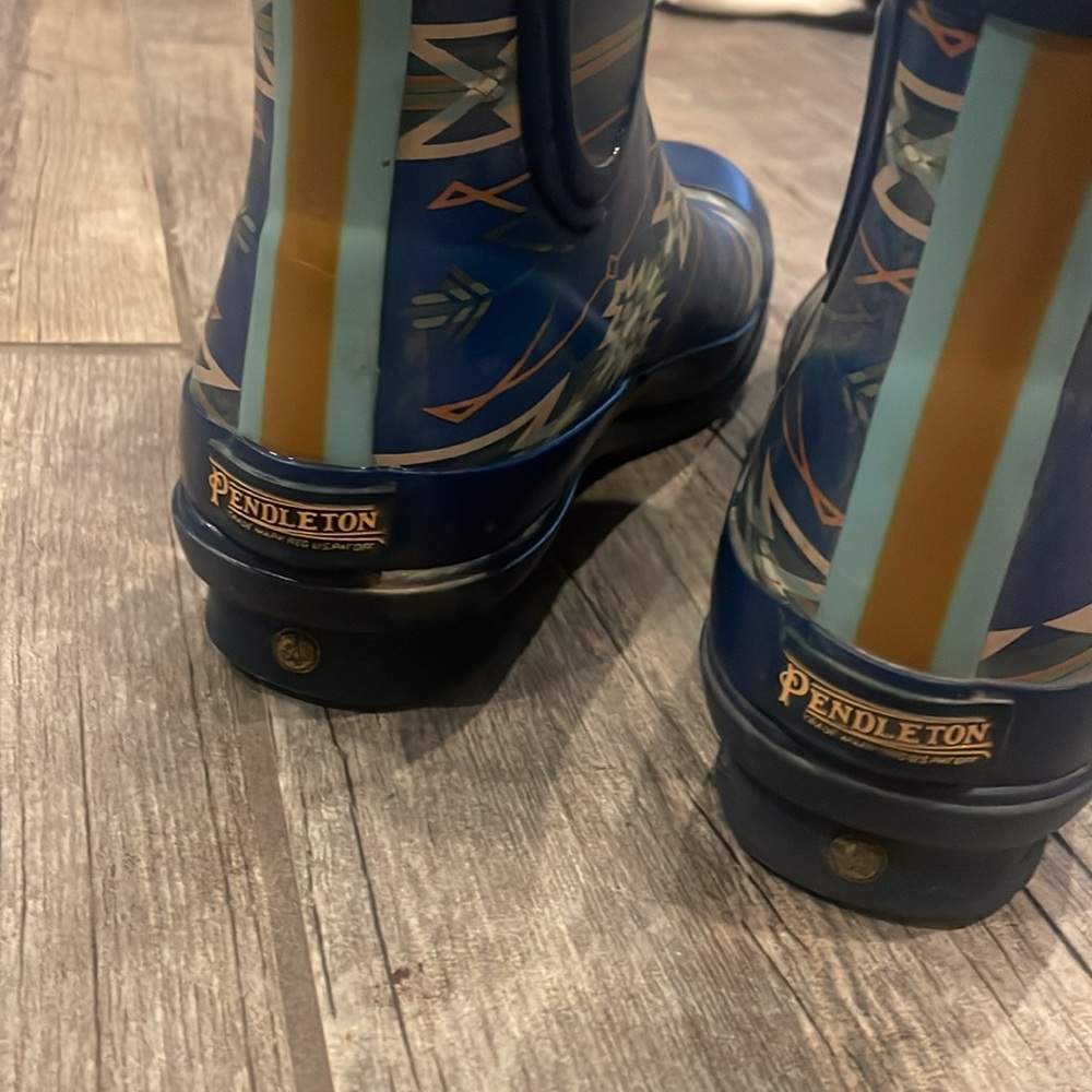Pendleton Blue Patterned Rain Boots - image 3